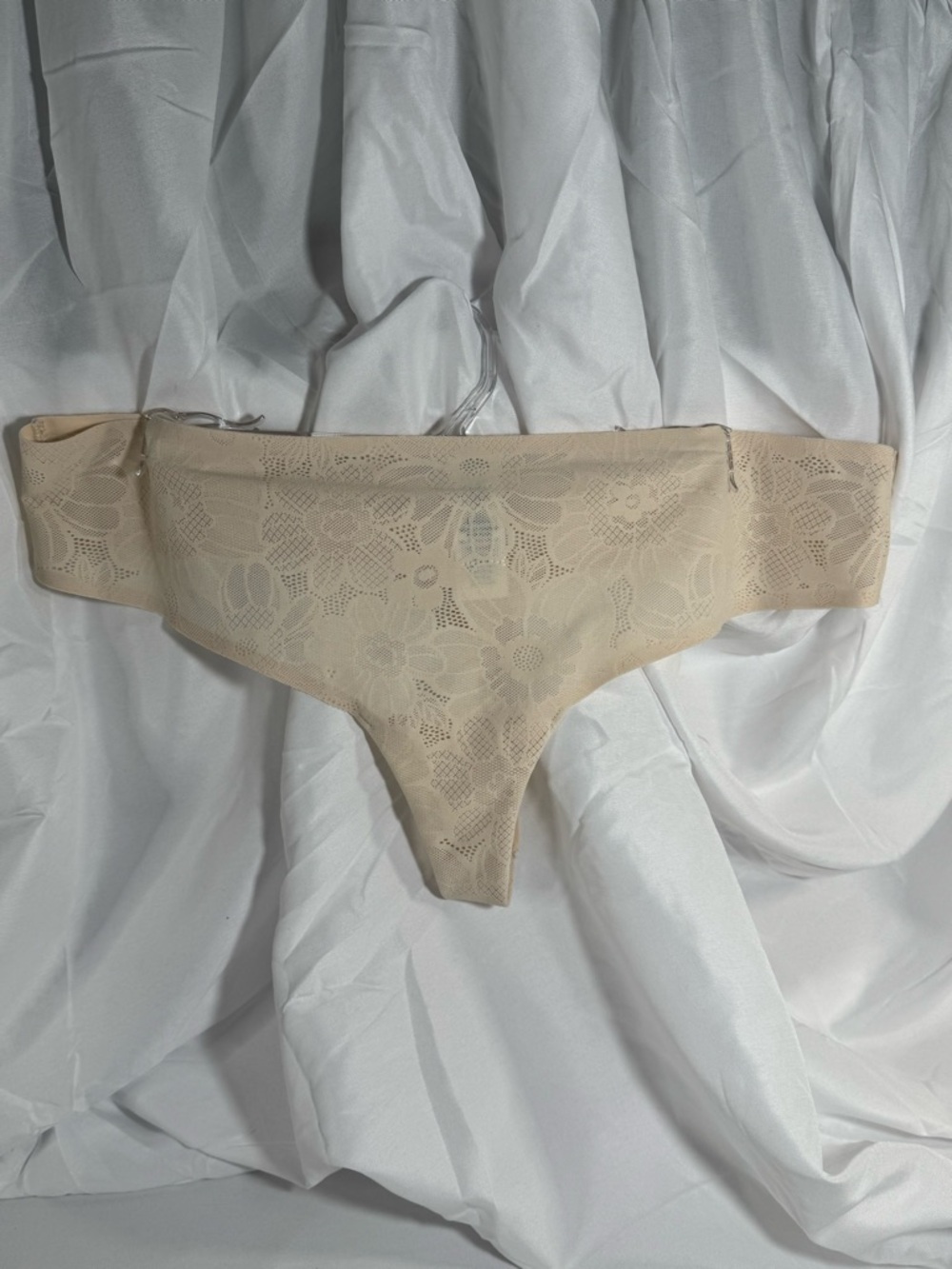 Aerie Beige Lace Seamless Thong - XL